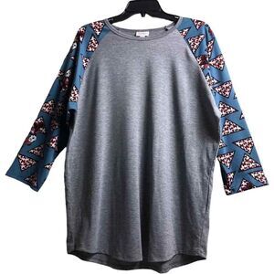 LuLaRoe Randy Women’s Gray Blue Red Disney Minnie Top Size 2XL